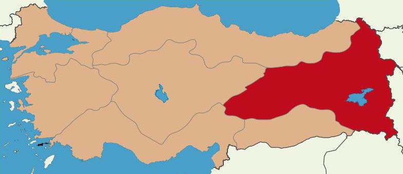 Восточная Анатолия на карте
