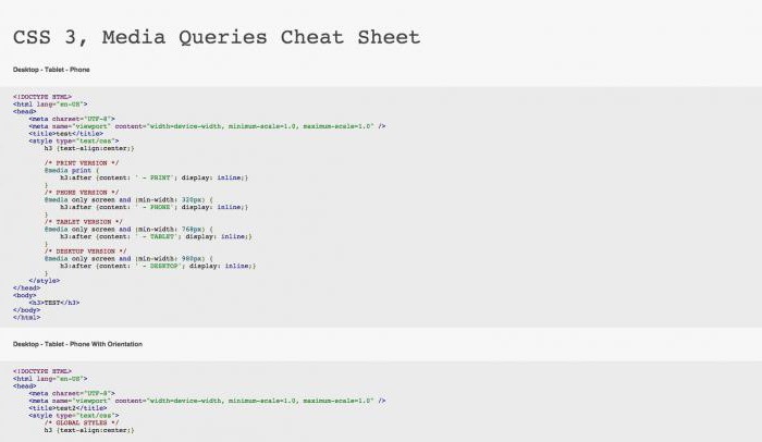 adaptive layout media queries