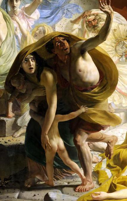 characteristics and description of the picture of bryullov last day of pompeii