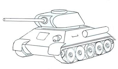 танк т 34 как рисовать военную технику карандашом поэтапно 