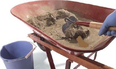 sand-cement mixture for paving slabs