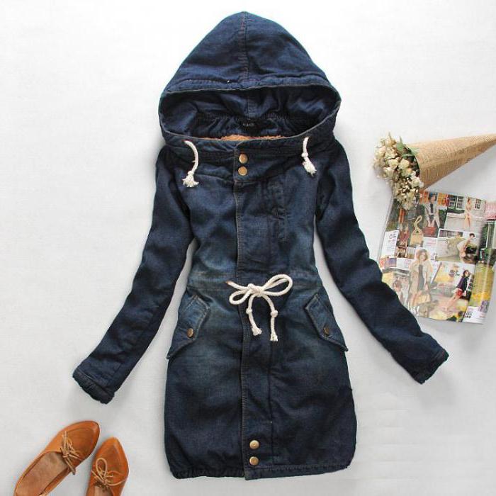 denim female parka