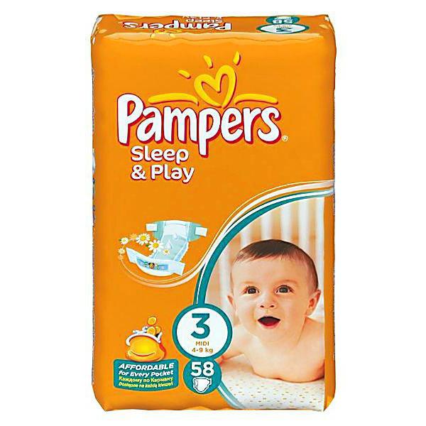 diapers pampers sleep play 4