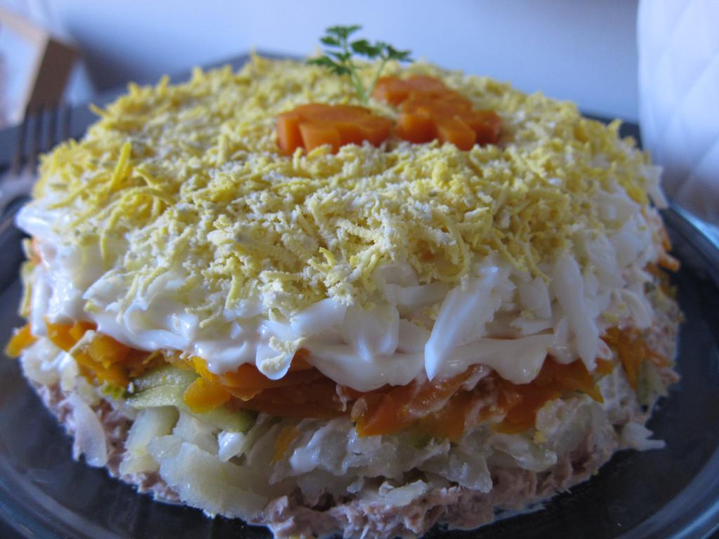 Салат мимоза с горбушей классический рецепт с фото пошагово с сыром и маслом