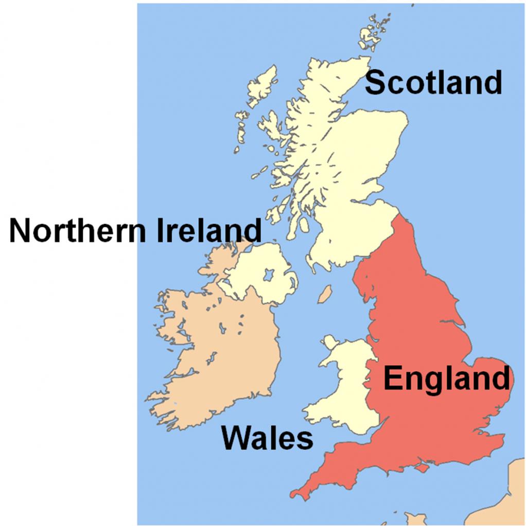 Uk north. Англия Шотландия Уэльс и Северная Ирландия на карте. Карта Великобритании с Шотландией и Уэльсом. Великобритания Шотландия Уэльс. Уэльс на карте Великобритании.