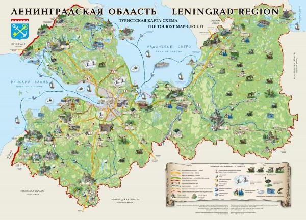карта ленинградской области подробная