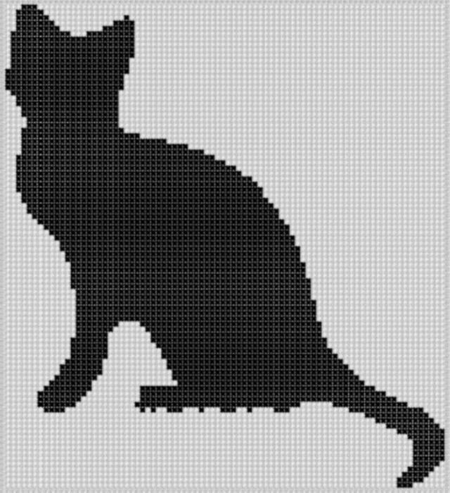 черная кошка вышивка крестом схемы