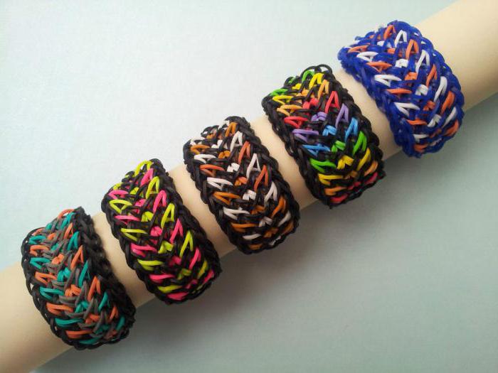 how to weave a wide bracelet from rubber bands instruction