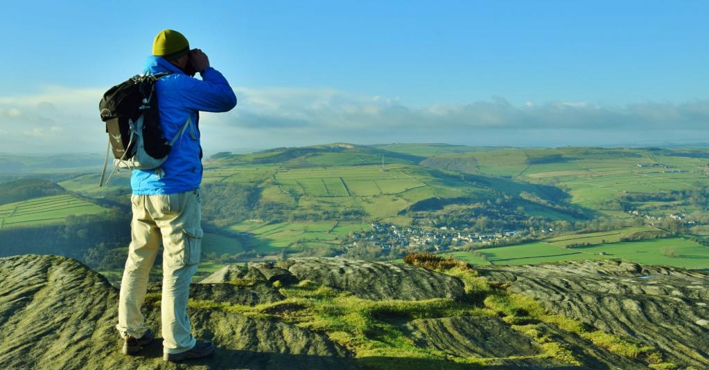 Tourist photographs the area