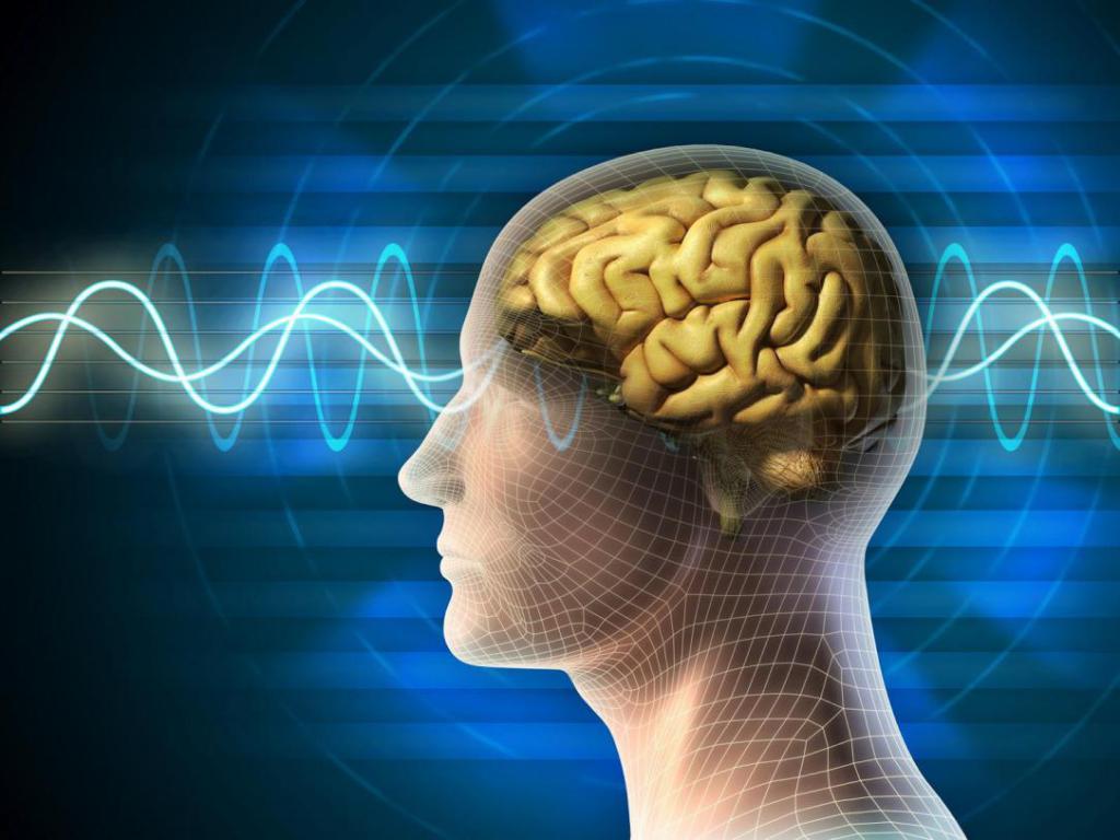 Электрические волны, идущие через человеческий мозг