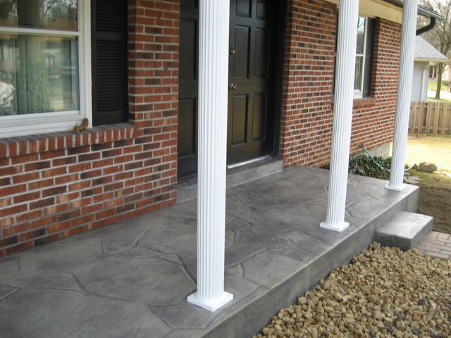 do-it-yourself round concrete porch