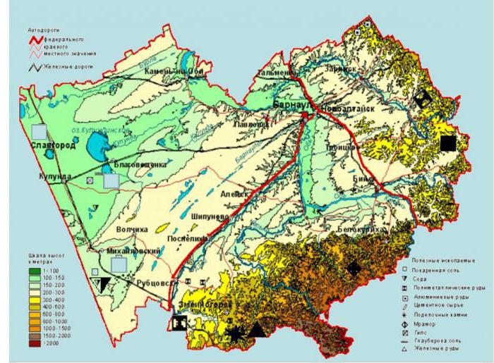 карта полезных ископаемых алтайского края