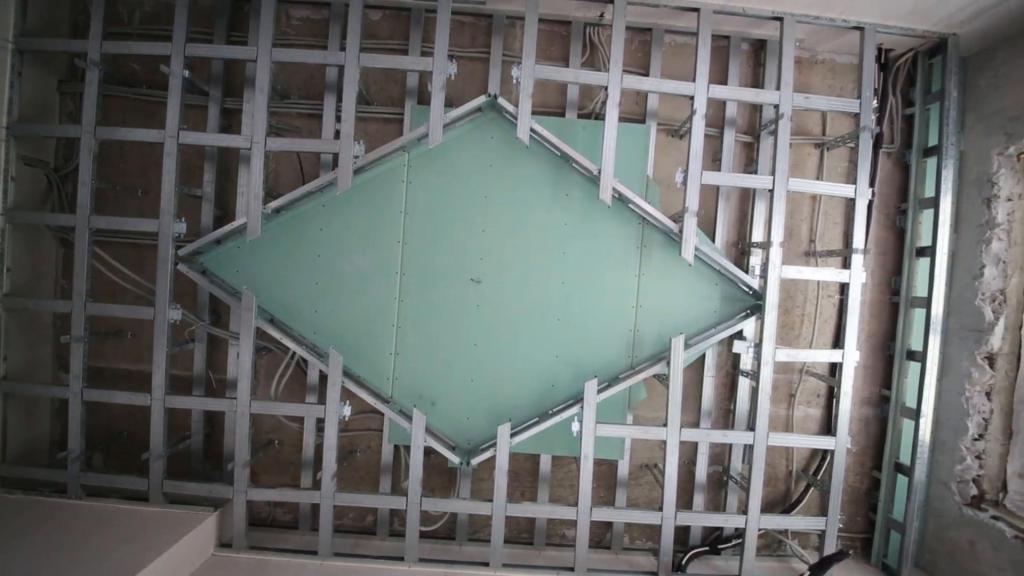 устройство двухуровневого потолка из гипсокартона