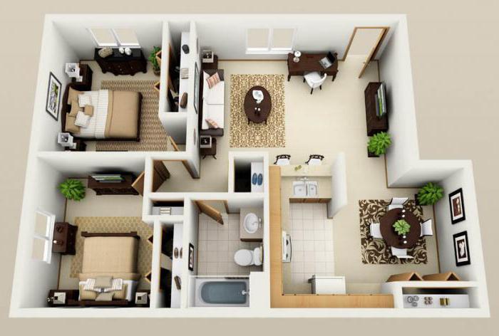 Layout of a one-story house 12x12