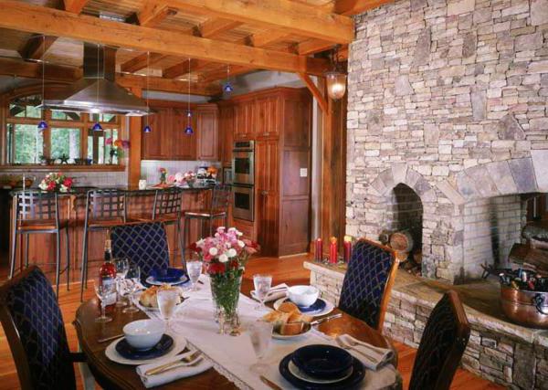 Log home interior