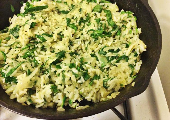 как приготовить рис со шпинатом