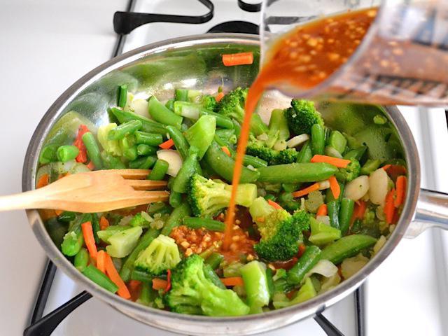 гречневая лапша с овощами рецепт с соусом