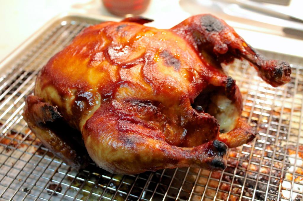 Курица-гриль на решетке в духовке