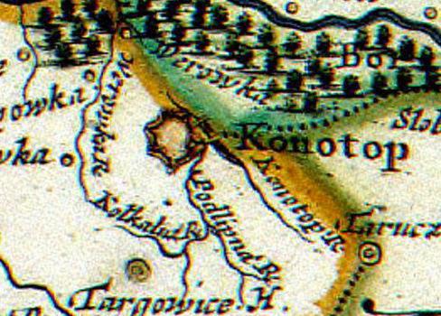 старая карта конотопской битвы