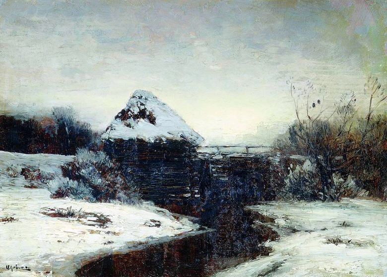 И. И. Левитан "Зимний пейзаж с мельницей"