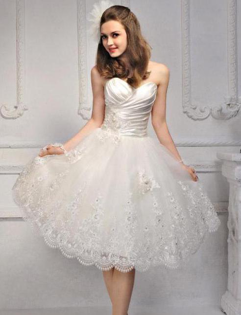 short puffy lace wedding dresses