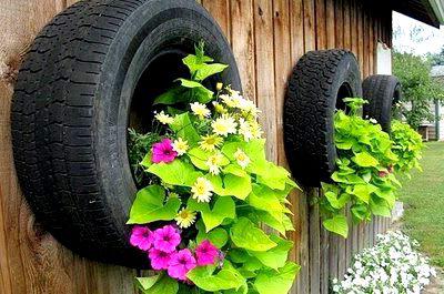 beautiful flower beds in the country with your own hands from tires