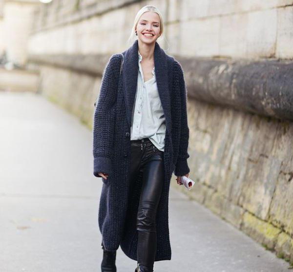 what to wear with a long cardigan without buttons