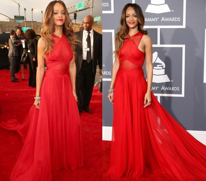 red dress on the red carpet