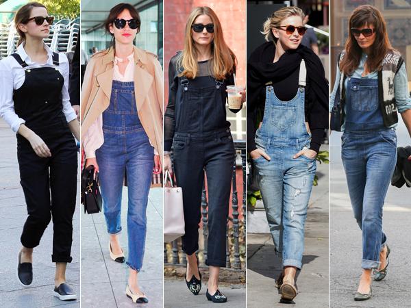 what to wear with denim overalls