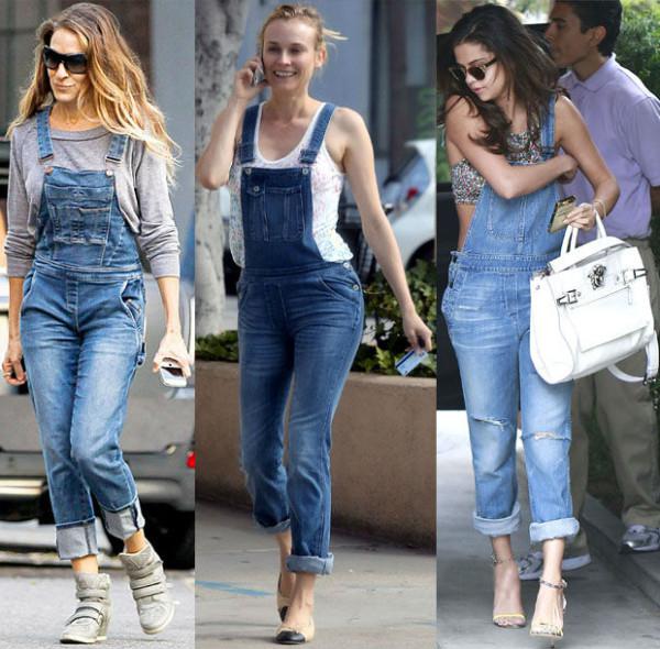 what to wear with denim overalls photo