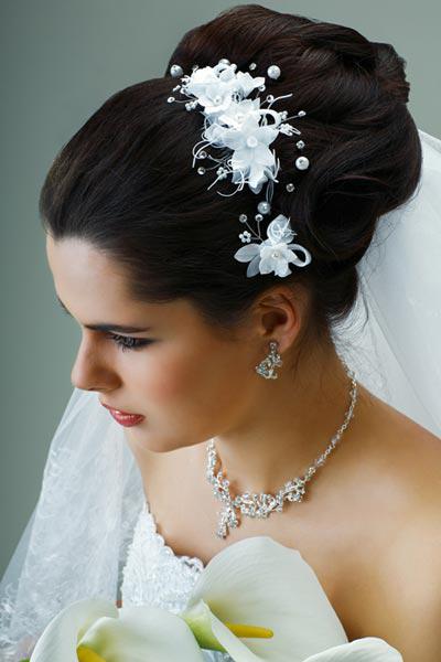 high hair bridal hairstyle