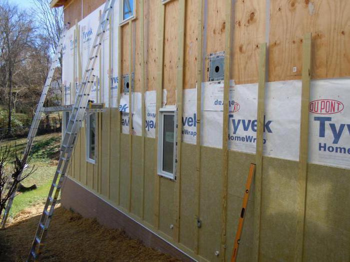 insulation of a wooden house for siding