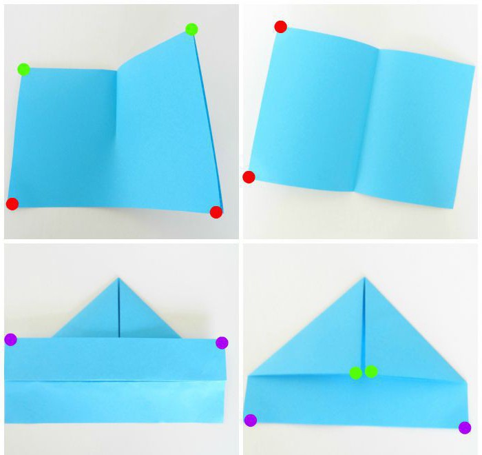 оригами из бумаги для детей кораблик схема