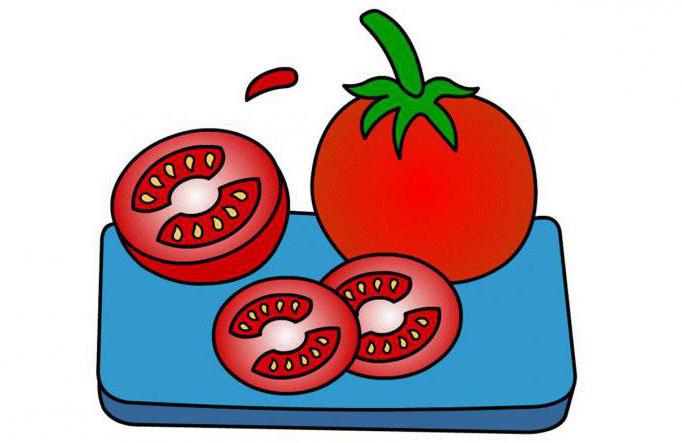 как нарисовать помидор в разрезе