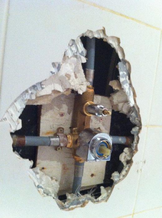 close the pipes in the toilet with drywall