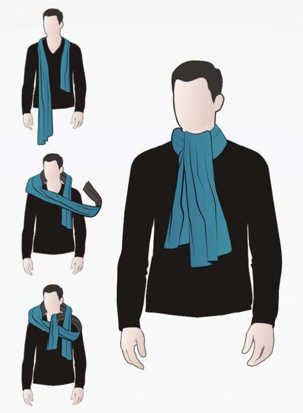 Как завязать шарф на шее мужчине зимой