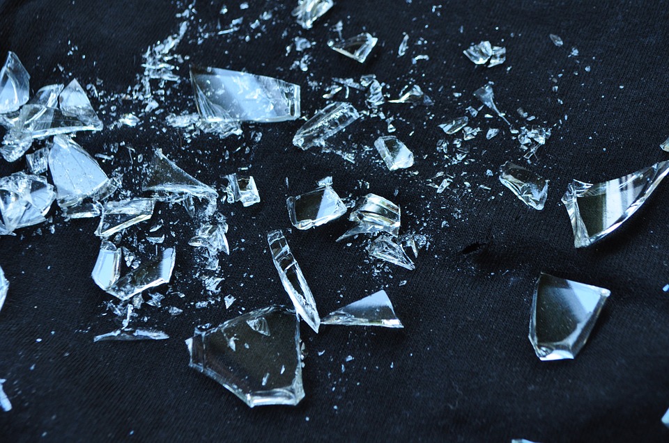 broken glass fragments