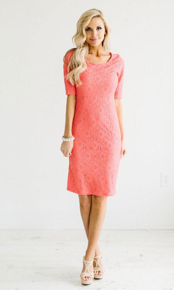 Coral lace dress