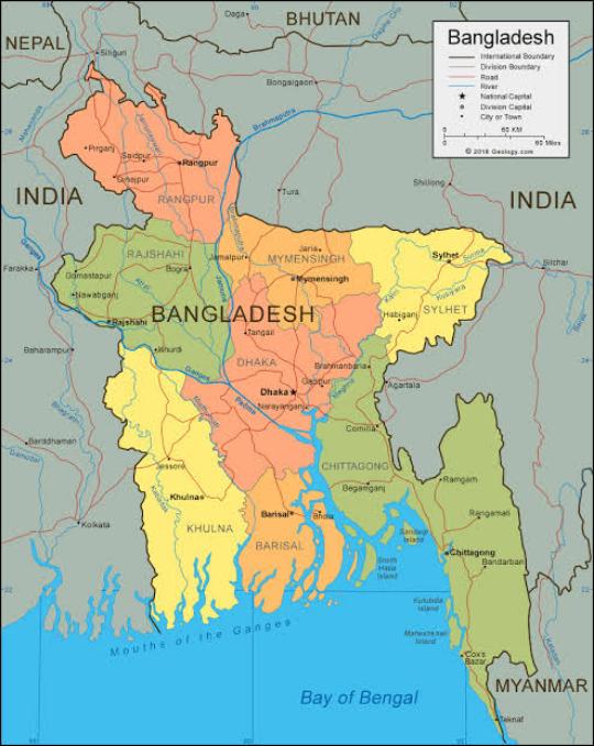 Бангладеш карта мира