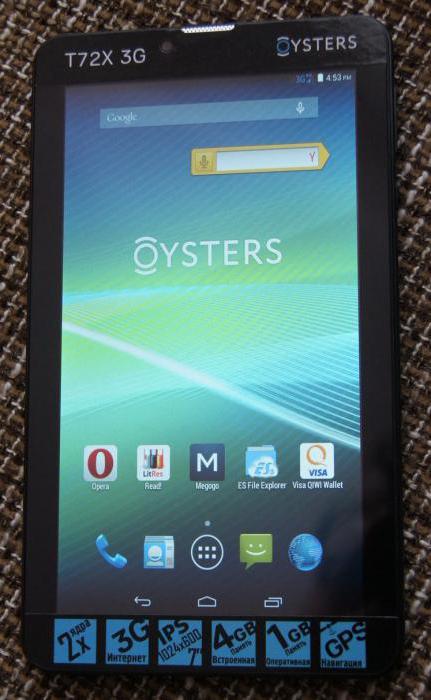 Oysters T72x 3G Specifications