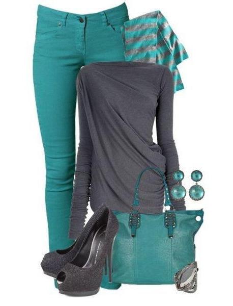 what to wear with turquoise pants photos