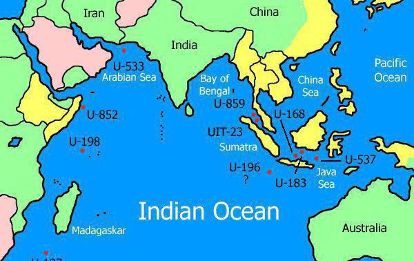 индийский океан географическое положение