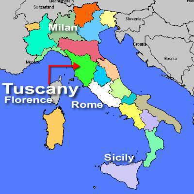 тоскано на карте италии