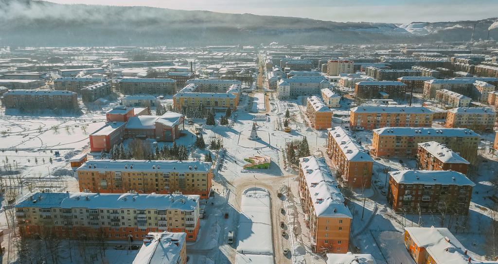 Город Междуреченск зимой
