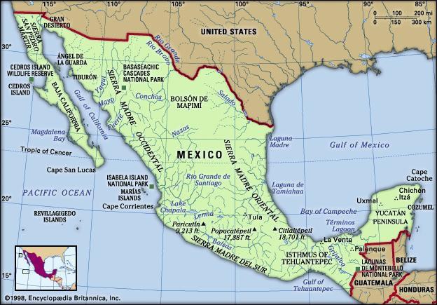 географическое положение мексики