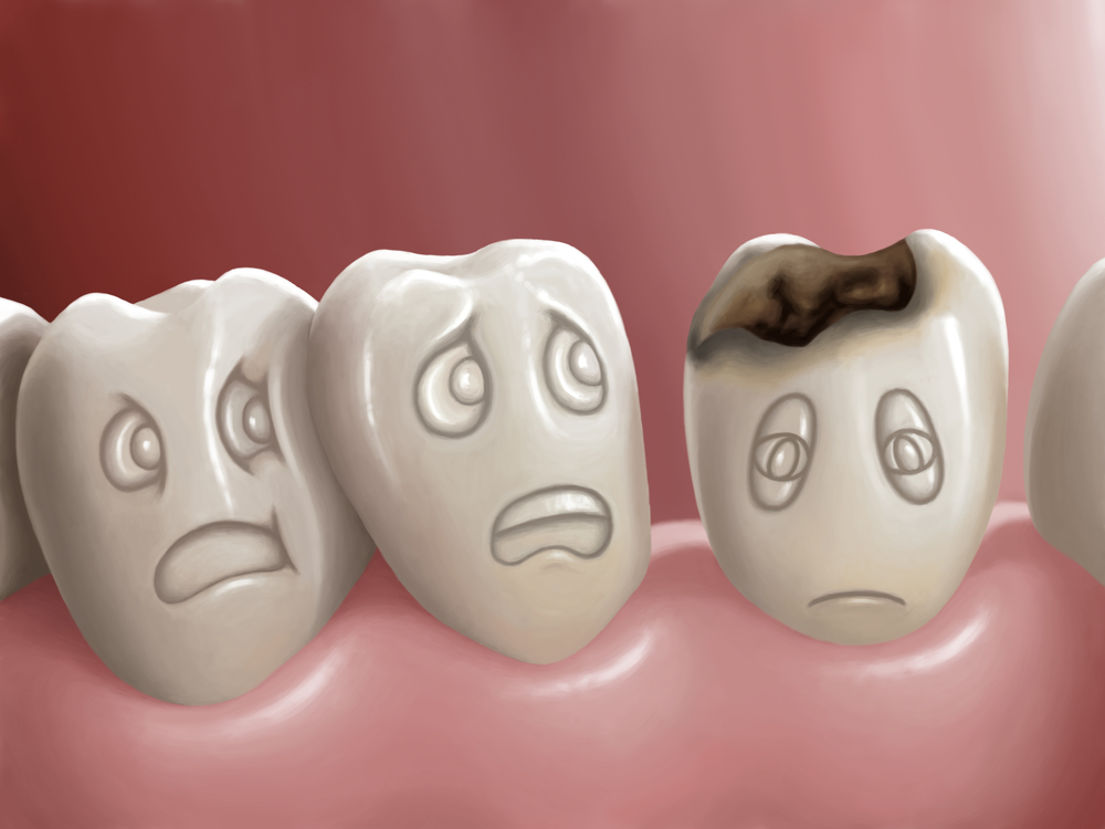 целые и поврежденные зубы