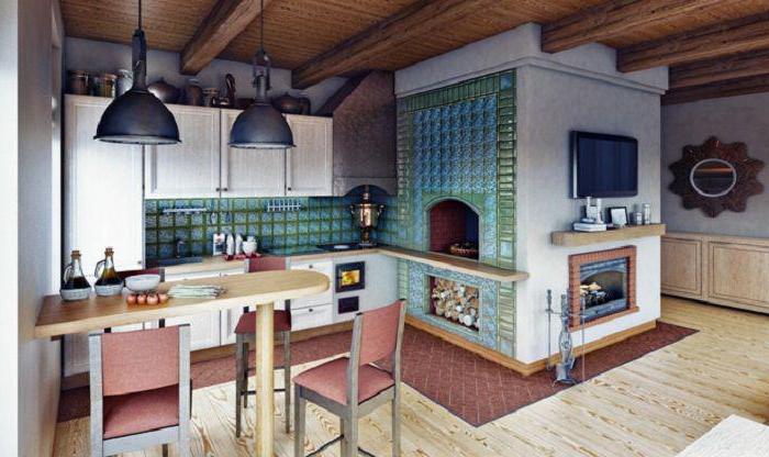 дизайн кухни в деревянном доме 