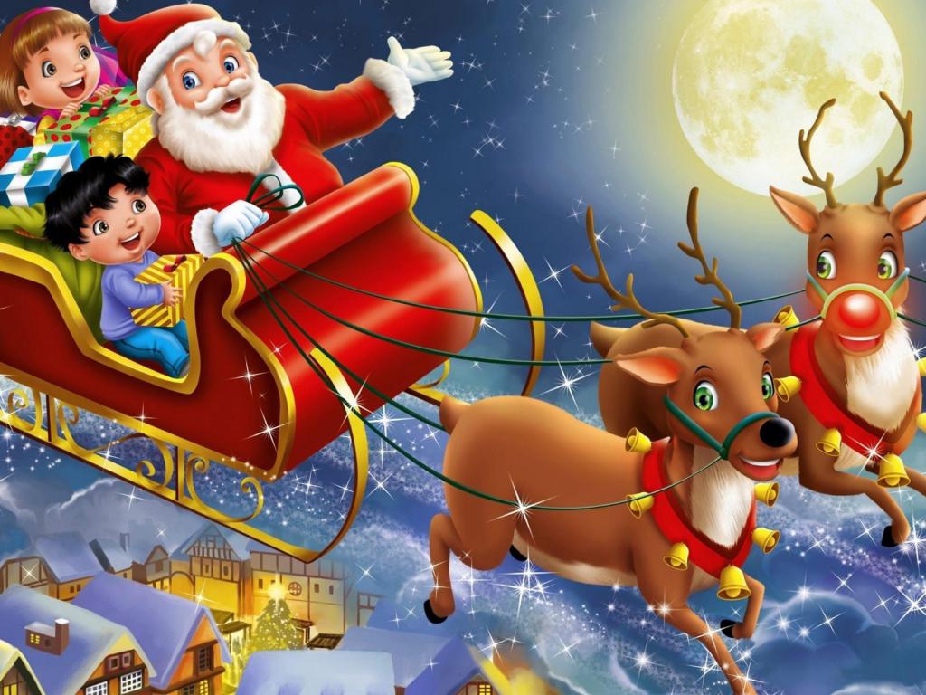 Санта Клаус спешит к детям