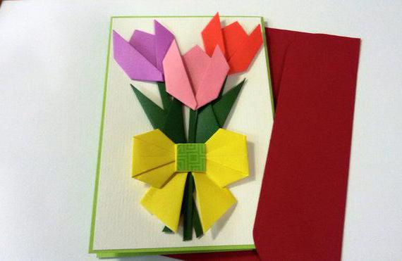 origami greeting card for mom