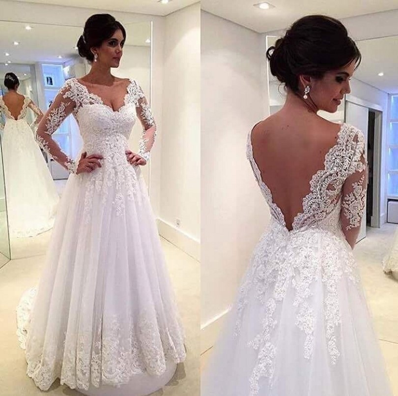 Wedding dress with lace